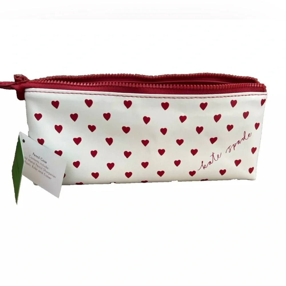 NWT Kate Spade Mini Hearts Pencil Case